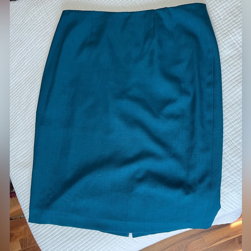 Le Suit Deep Teal Pencil Skirt